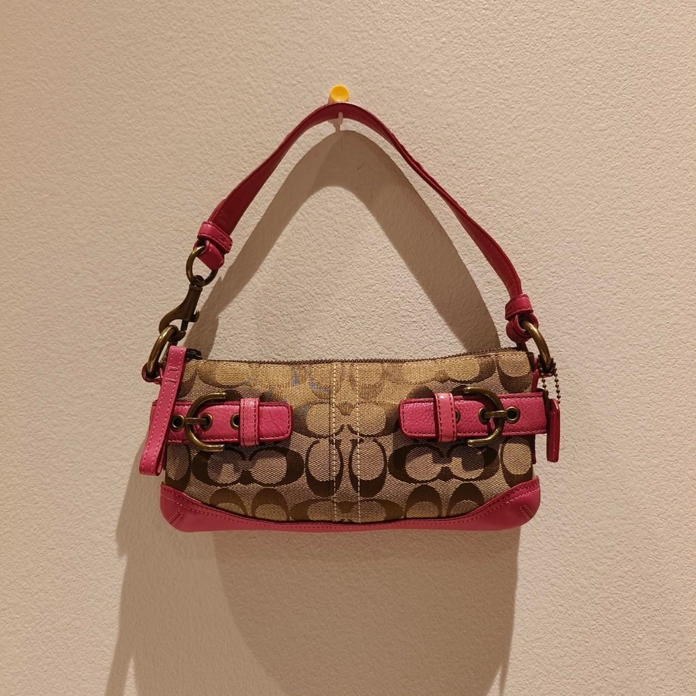 Coach Pink and Brown Shoulder Bag